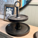 Distressed 2 Tiered Wooden Tray with Handle by Decor Steals