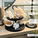 Distressed 2 Tiered Wooden Tray with Handle by Decor Steals