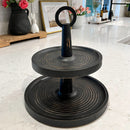Distressed 2 Tiered Wooden Tray with Handle by Decor Steals