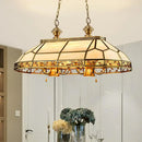 GobekUsa 12 Bulbs Faceted Colonial Gold Island Lighting with Frosted Glass Suspension Lamp for Restaurants