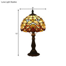 GobekUsa Tiffany Art Glass Night Lamp - Bowl Shaped Stained Glass Table Lighting in Yellow/Blue