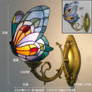 GobekUsa Butterfly Glass Sconces LED Wall Lamps Tiffany Mediterranean Bedroom Lighting