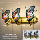 GobekUsa Butterfly Glass Sconces LED Wall Lamps Tiffany Mediterranean Bedroom Lighting