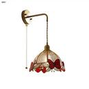 GobekUsa Tiffany Butterfly Glass Wall Lamp with Adjustable LED Light