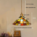 GobekUsa Glass LED Pendant Lamp Tiffany Style Hand Stitch Dining Room Light
