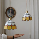 GobekUsa Glass LED Pendant Lamp Tiffany Style Hand Stitch Dining Room Light