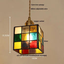 GobekUsa Glass LED Pendant Lamp Tiffany Style Hand Stitch Dining Room Light