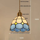 GobekUsa Glass LED Pendant Lamp Tiffany Style Hand Stitch Dining Room Lights