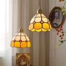 GobekUsa Glass LED Pendant Lamp Tiffany Style Hand Stitch Dining Room Light