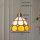 GobekUsa Glass LED Pendant Lamp Tiffany Style Hand Stitch Dining Room Light
