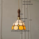 GobekUsa Glass LED Pendant Lamp Tiffany Style Hand Stitch Dining Room Light