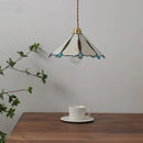 GobekUsa Glass Copper LED Pendant Lamp for Dining Room, Nordic Modern Hanging Light Fixtures