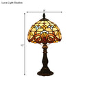 GobekUsa Tiffany Art Glass Night Lamp - Bowl Shaped Stained Glass Table Lighting in Yellow/Blue