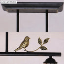 GobekUsa Tiffany Style Black/Antique Brass Stainless Glass Pendant Light - 3 Lights Bell Island Chandelier with Sunflower Pattern