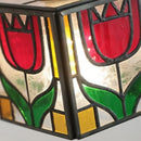 GobekUsa Colorful Square Glass LED Wall Lights with Pull Chain Switch - Tiffany Style