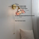 GobekUsa Colorful Square Glass LED Wall Lights with Pull Chain Switch - Tiffany Style