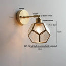 GobekUsa Colorful Square Glass LED Wall Lights with Pull Chain Switch - Tiffany Style