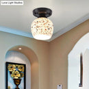 GobekUsa Tiffany Style Handcrafted Glass Ceiling Mounted Light - Shaded Semi Flush Mount, 1-Light