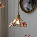 GobekUsa Butterfly Glass Flower LED Pendant Lamp – Tiffany Style Adjustable Hanging Lamp