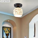 GobekUsa Tiffany Style Handcrafted Glass Ceiling Mounted Light - Shaded Semi Flush Mount, 1-Light