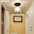 GobekUsa Tiffany Style Handcrafted Glass Ceiling Mounted Light - Shaded Semi Flush Mount, 1-Light