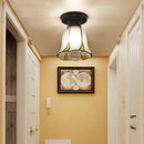 GobekUsa Tiffany Style Handcrafted Glass Ceiling Mounted Light - Shaded Semi Flush Mount, 1-Light