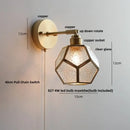 GobekUsa Colorful Square Glass LED Wall Lights with Pull Chain Switch, Tiffany Style