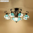 GobekUsa Handcrafted Tiffany Glass Chandelier for Living Room Ceiling