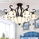 GobekUsa Handcrafted Tiffany Glass Chandelier for Living Room Ceiling