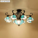 GobekUsa Handcrafted Tiffany Glass Chandelier for Living Room Ceiling
