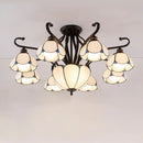 GobekUsa Handcrafted Tiffany Glass Chandelier for Living Room Ceiling