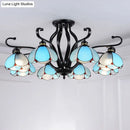 GobekUsa Handcrafted Tiffany Glass Chandelier for Living Room Ceiling