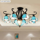 GobekUsa Handcrafted Tiffany Glass Chandelier for Living Room Ceiling