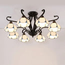 GobekUsa Handcrafted Tiffany Glass Chandelier for Living Room Ceiling