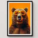GobekUsa Tiger Canvas Wall Art Print - Vibrant Animal Bubble Style