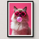 GobekUsa Tiger Canvas Wall Art Print - Vibrant Animal Bubble Style