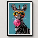 GobekUsa Tiger Canvas Wall Art Print - Vibrant Animal Bubble Style