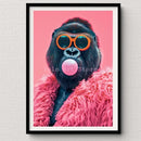 GobekUsa Tiger Canvas Wall Art Print - Vibrant Animal Bubble Style