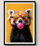 GobekUsa Tiger Canvas Wall Art Print - Vibrant Animal Bubble Style