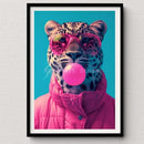 GobekUsa Tiger Canvas Wall Art Print - Vibrant Animal Bubble Style