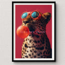 GobekUsa Tiger Canvas Wall Art Print - Vibrant Animal Bubble Style