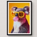 GobekUsa Tiger Canvas Wall Art Print - Vibrant Animal Bubble Style