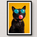 GobekUsa Tiger Canvas Wall Art Print - Vibrant Animal Bubble Style