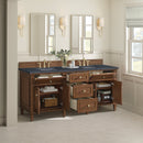 James Martin Lorelai 72" Double Bathroom Vanity, Mid-Century Walnut