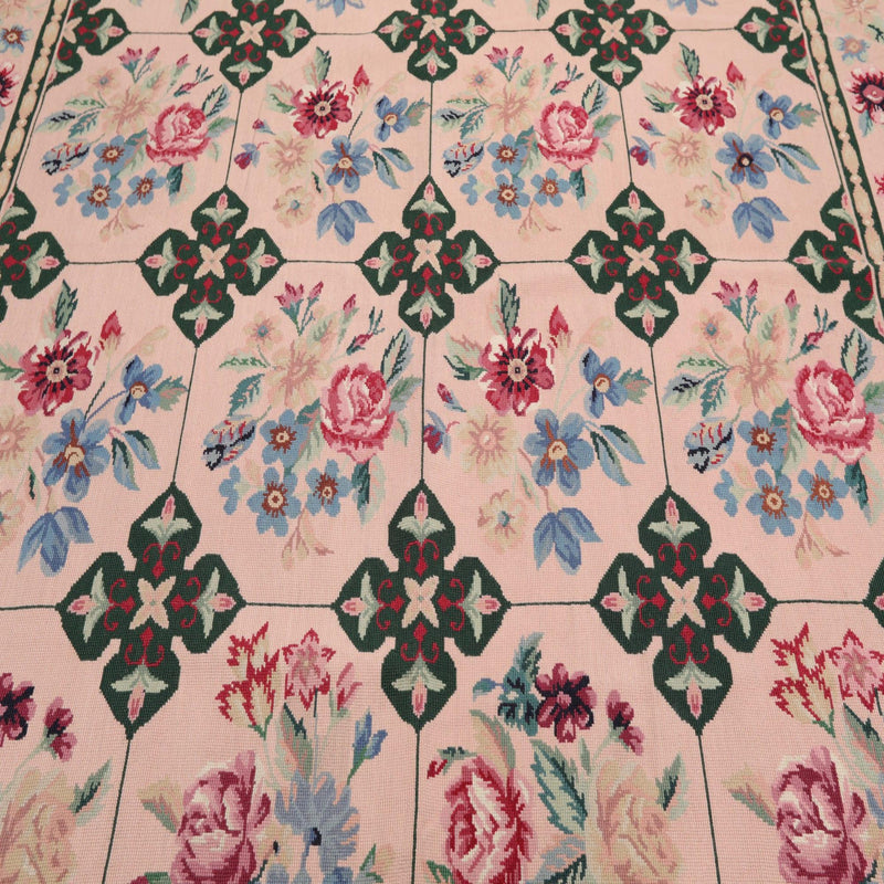 5'9" x 8'9" Hand Woven Traditional French Aubusson Needlepoint Area Rug Apricot