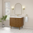 James Martin Laurent 36" Dual Mount Single Bathroom Vanity, Honey Oak