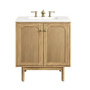 James Martin Laurent 30" Dual Mount Single Bathroom Vanity, Light Natural Oak