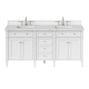 James Martin Brittany 72" Double Bathroom Vanity, Bright White