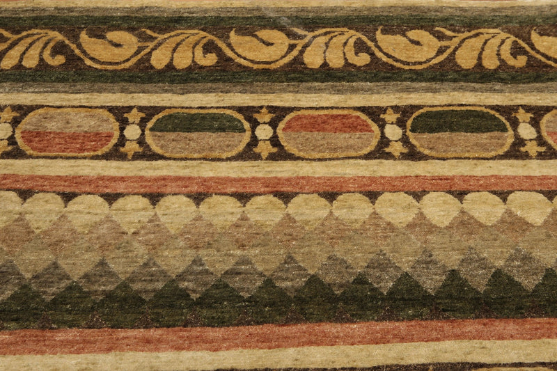 6x9 Rust Tibetan Hand Knotted antique finished Wool Modern Area Rug