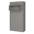 Easy-Lift Twin Murphy Wall Bed in Grey with Shelf